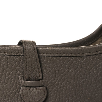 Hermes Taurillon Clemence Amazone Evelyne TPM Etain Rouge Casaque 15 of 16