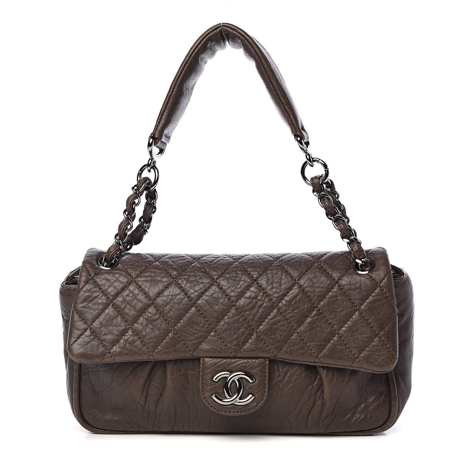 Chanel Distressed Lambskin Lady Braid Flap Brown 1 of 11