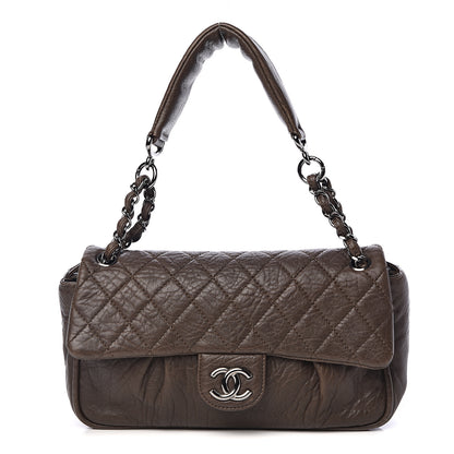 Chanel Distressed Lambskin Lady Braid Flap Brown 1 of 11