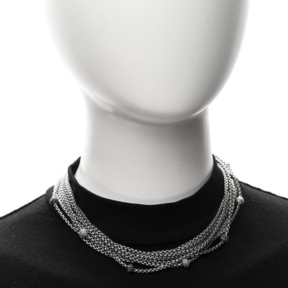 David Yurman Sterling Silver Black Diamond Box Chain Eight Strand Necklace 2 of 5