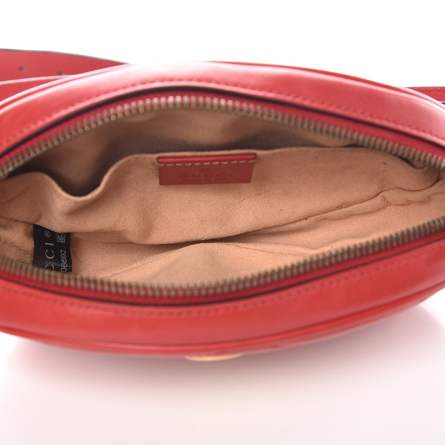 Calfskin Matelasse GG Marmont Belt Bag 95 38 Hibiscus Red