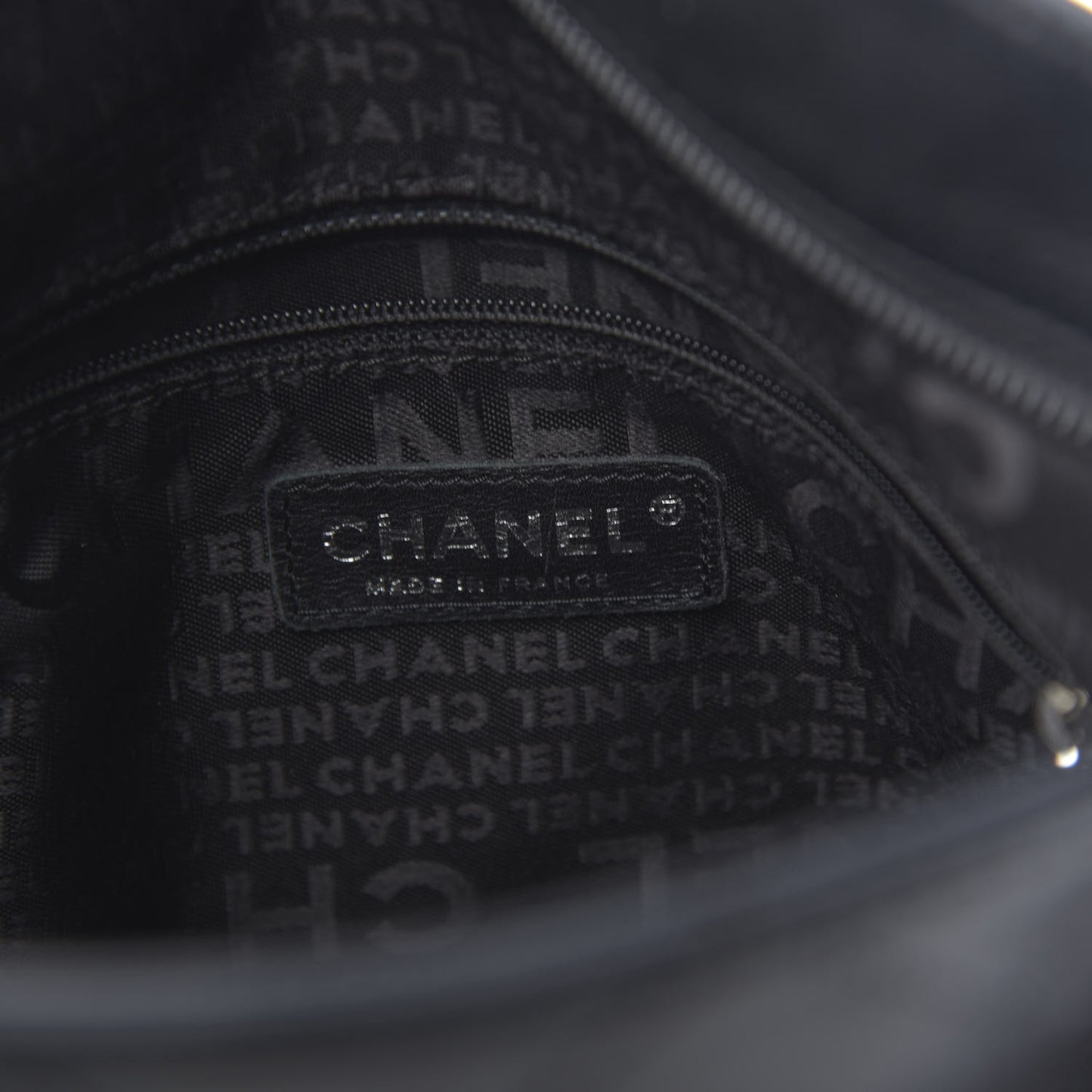Lambskin Stitched Medium Ultimate Soft Tote Black