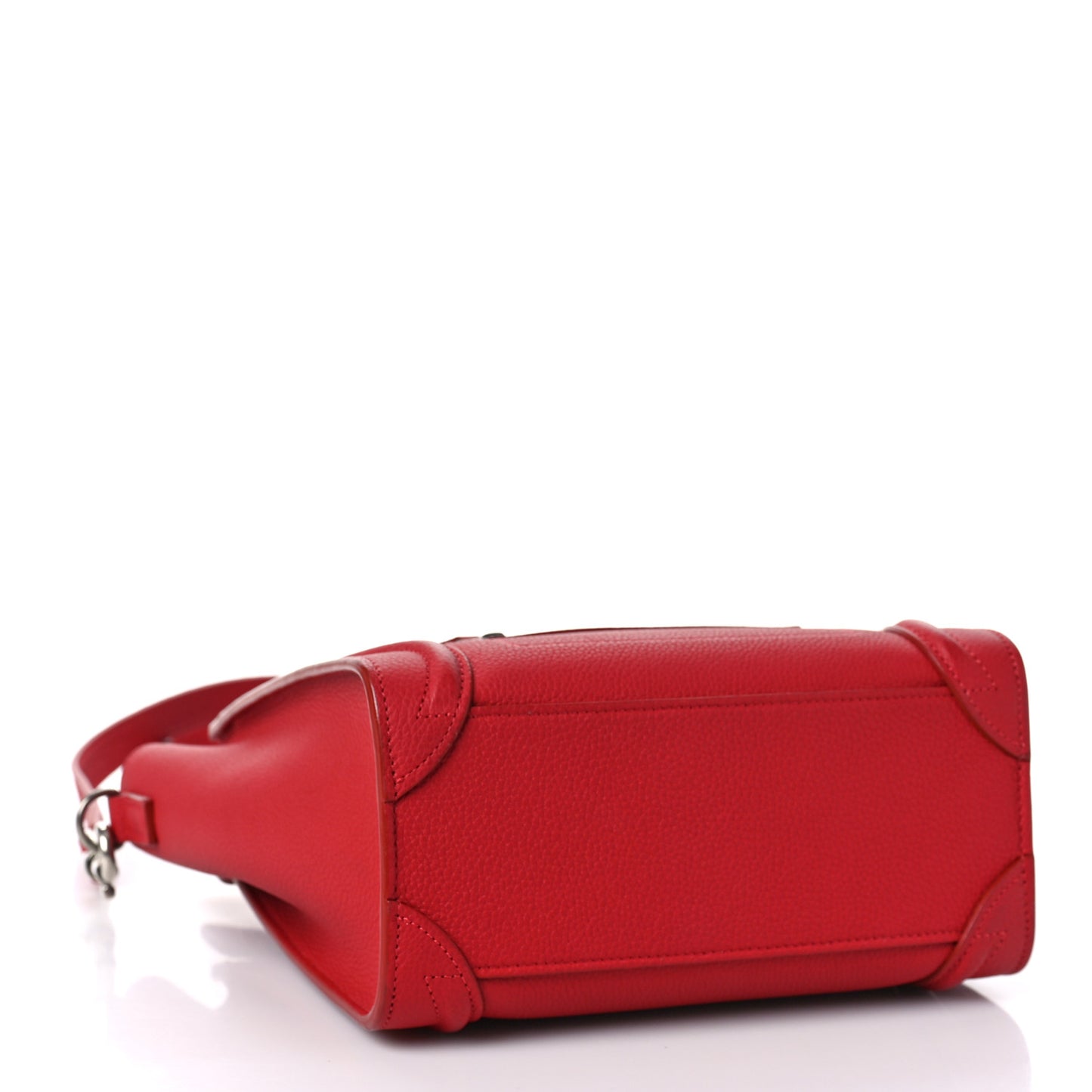 Drummed Calfskin Nano Luggage Red