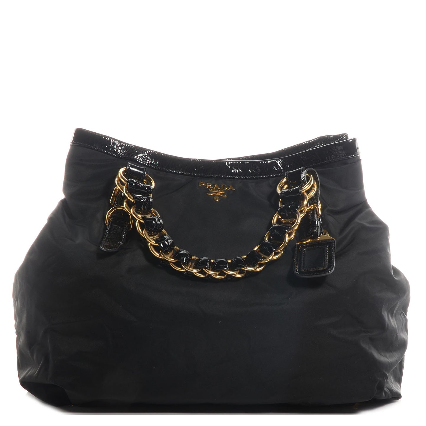 Tessuto Chain Shoulder Bag Black
