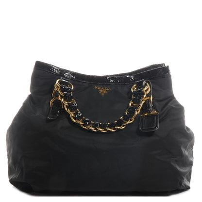 Prada Tessuto Chain Shoulder Bag Black 1 of 10