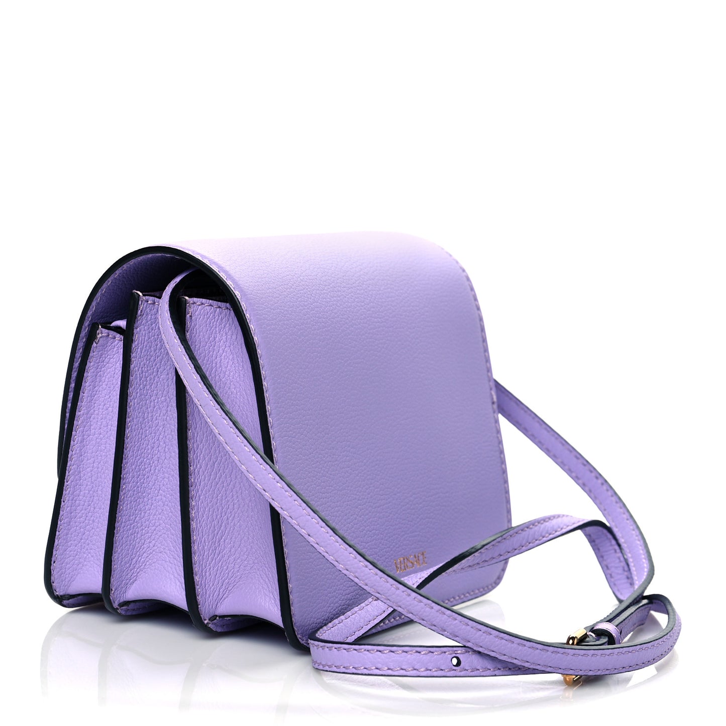 Grained Calfskin La Medusa Shoulder Bag Lilac