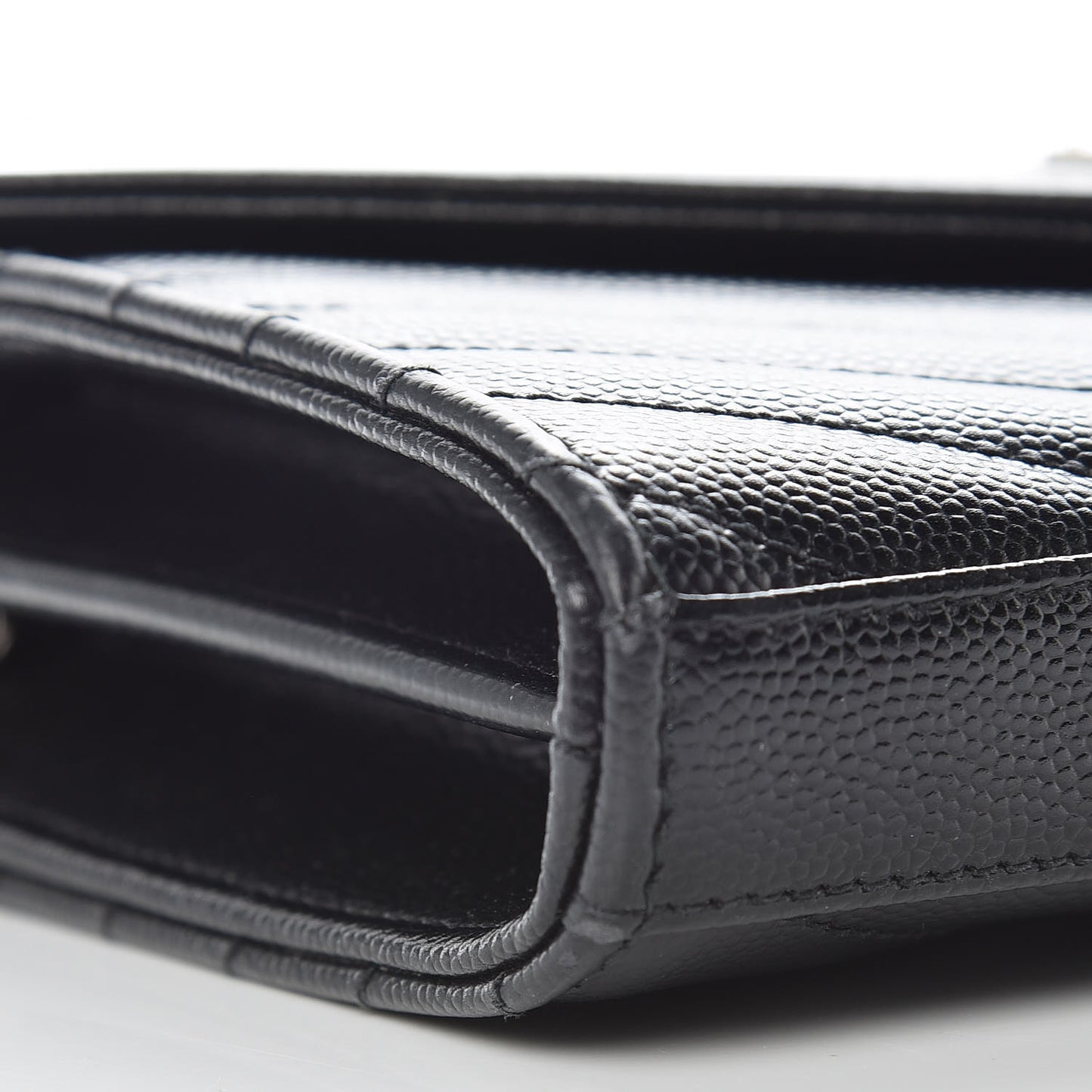 Grain De Poudre Matelasse Chevron Monogram Chain Wallet Black
