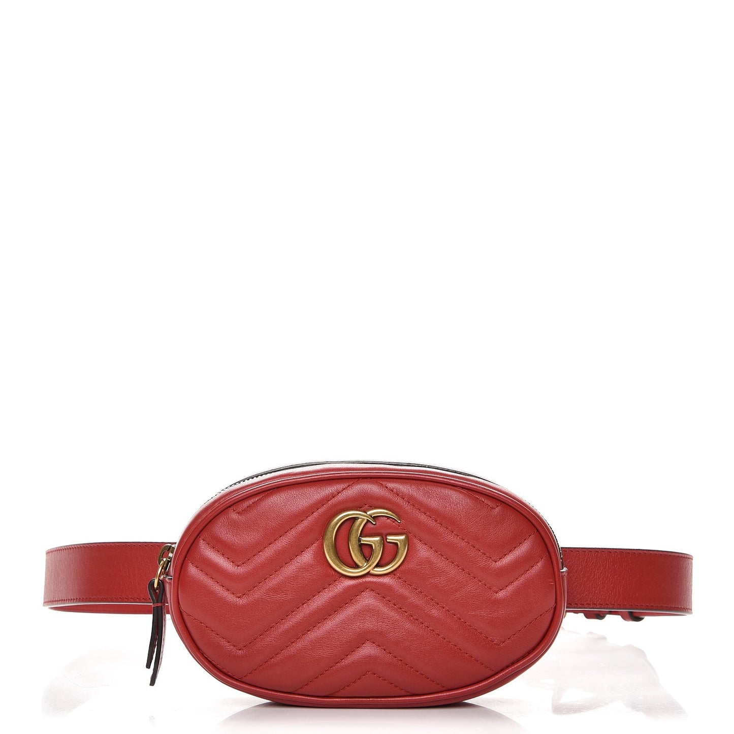 Calfskin Matelasse GG Marmont Belt Bag 85 34 Hibiscus Red