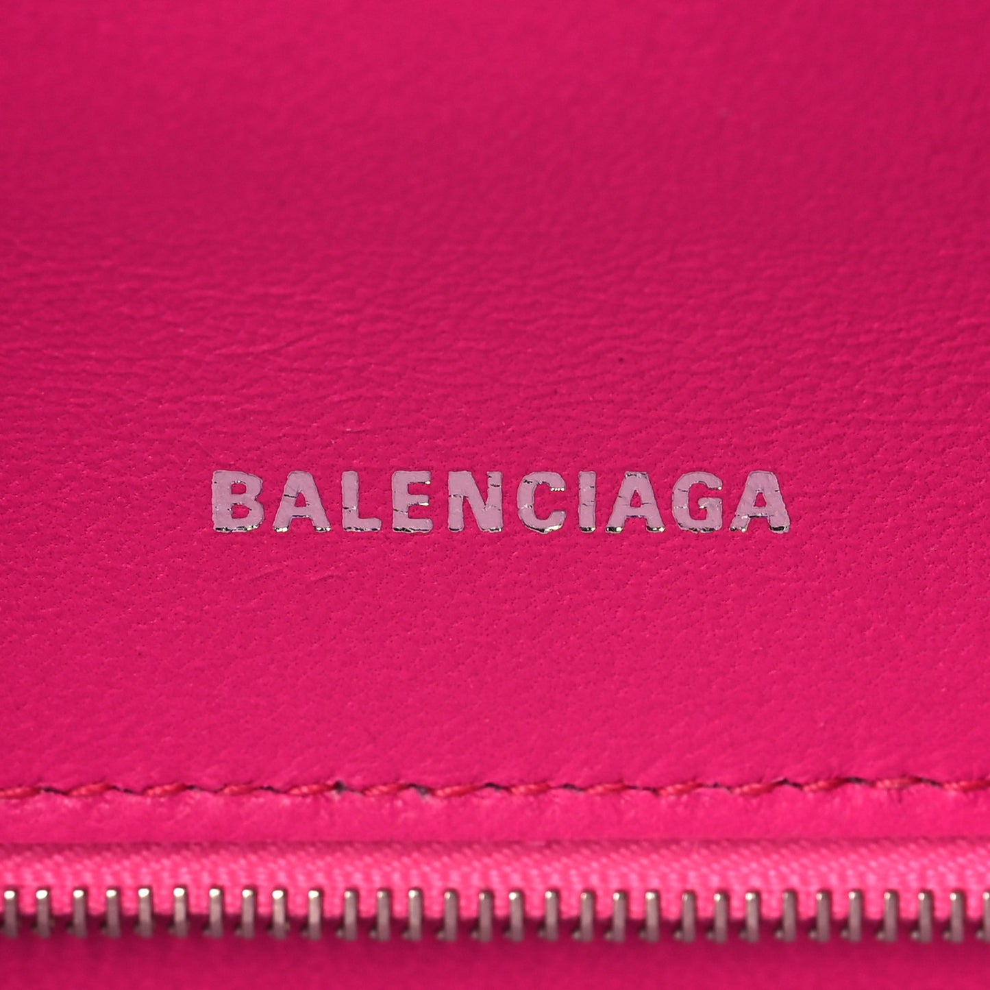 Shiny Box Calfskin Small Hourglass Top Handle Bag Acid Fuchsia