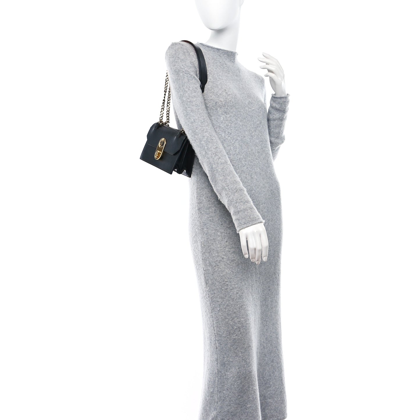 Calfskin Large Elisa Shoulder Bag Black