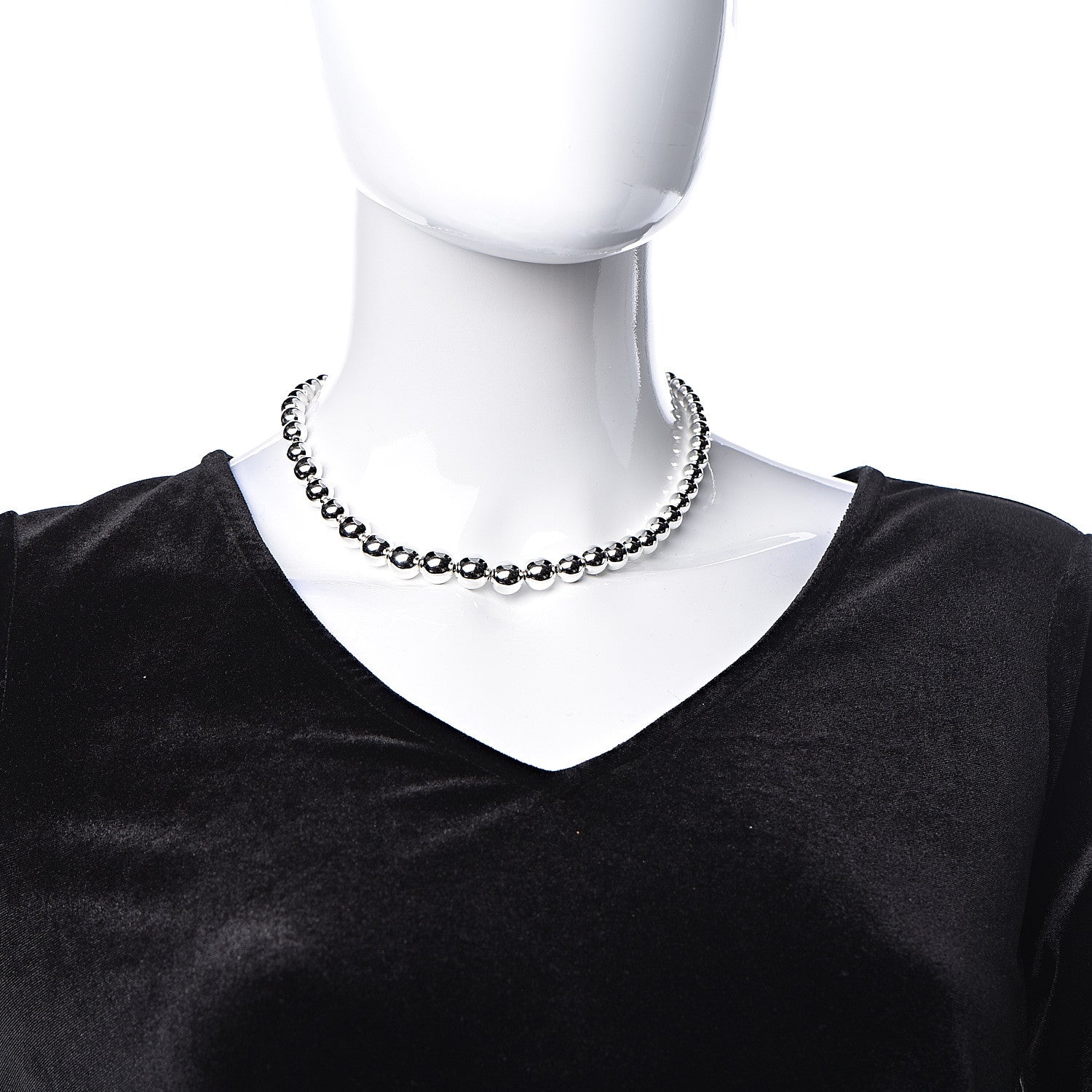 Tiffany Sterling Silver HardWear Graduated Ball Necklace 2 of 5