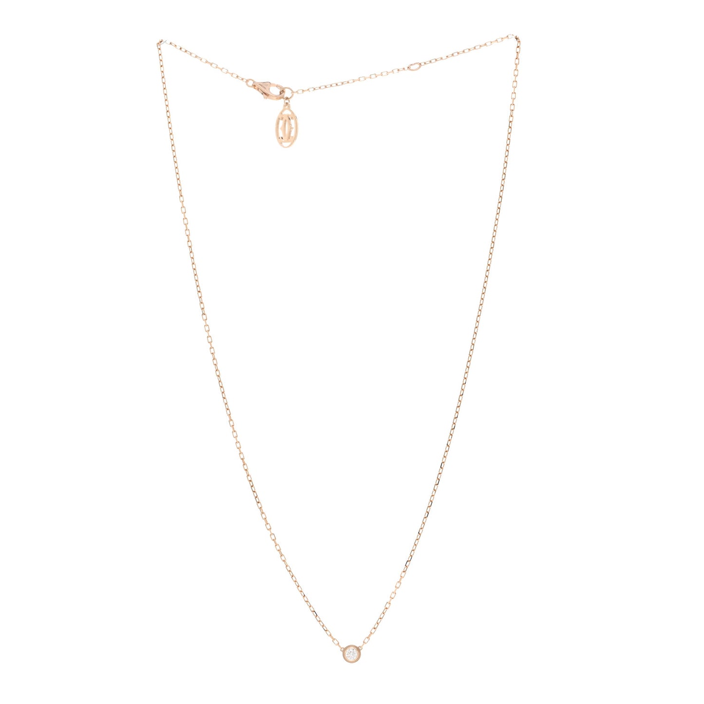 18K Pink Gold Diamond SM D'Amour Pendant Necklace