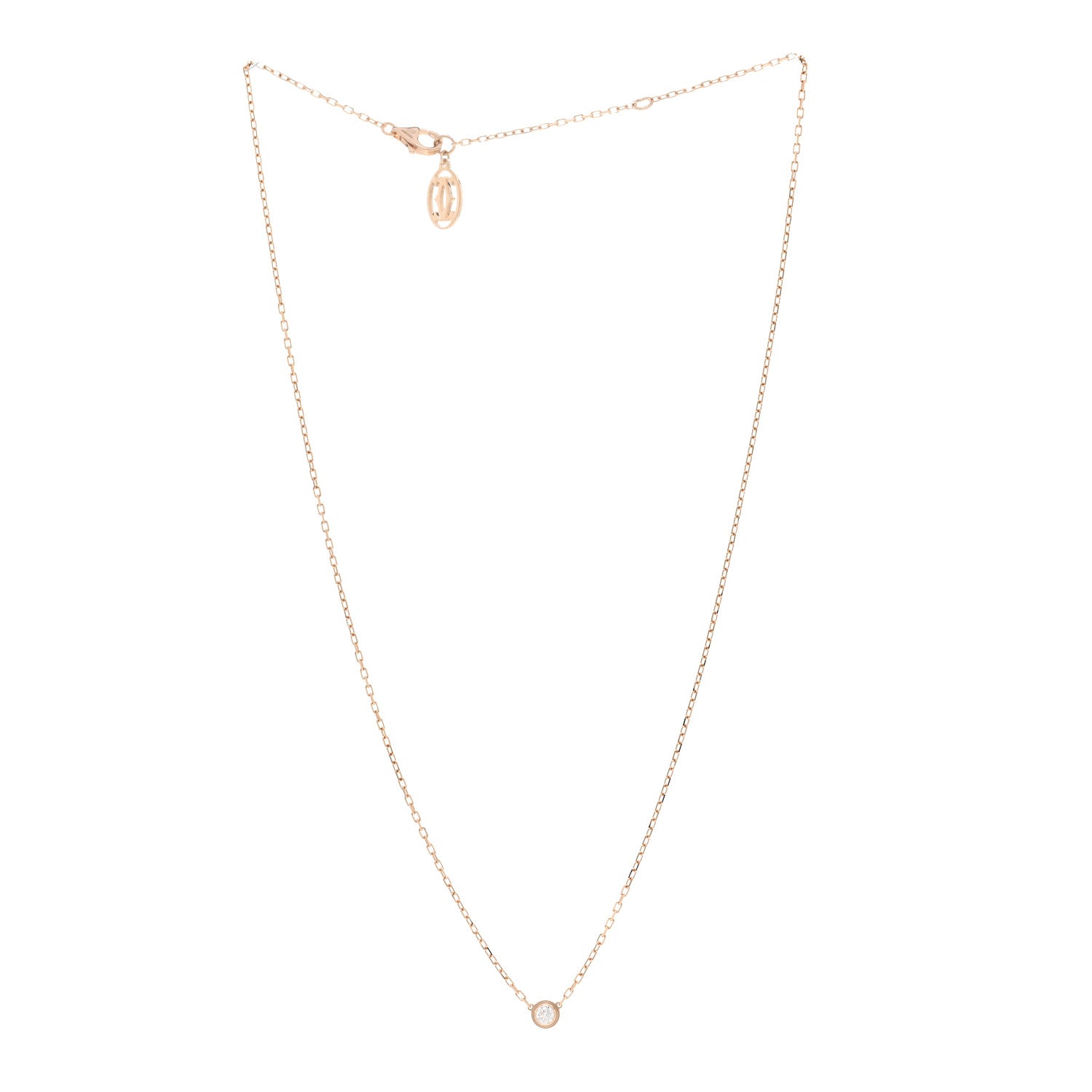 Cartier 18K Pink Gold Diamond SM D'Amour Pendant Necklace 3 of 4