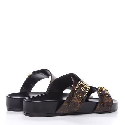 Louis Vuitton Monogram Bom Dia Mule Sandals 38 Black 4 of 8