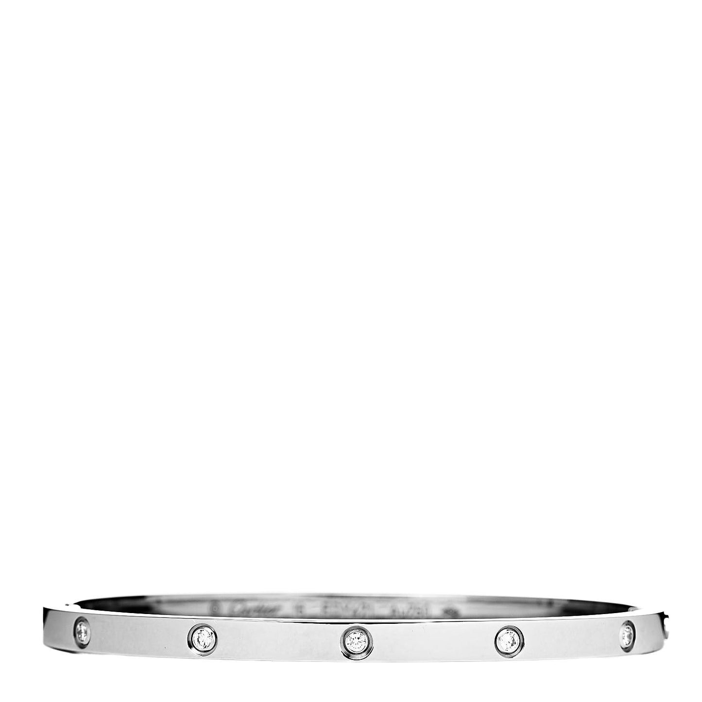 18K White Gold 10 Diamond Small LOVE Bracelet 16