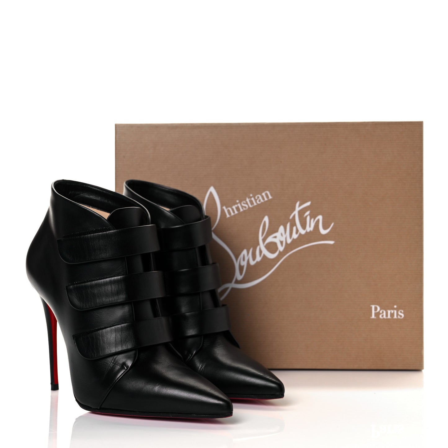 Calfskin Triniboot 100 Booties 36.5 Black