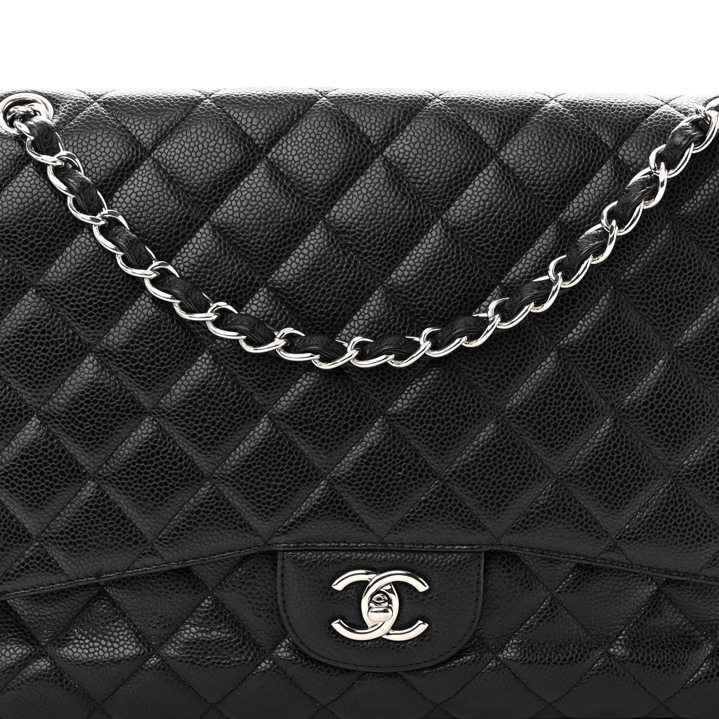 Caviar Quilted Maxi Single Flap Black