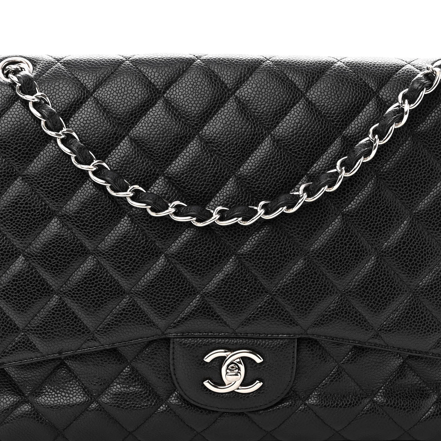 Chanel Caviar Quilted Maxi Single Flap Black 8 of 10