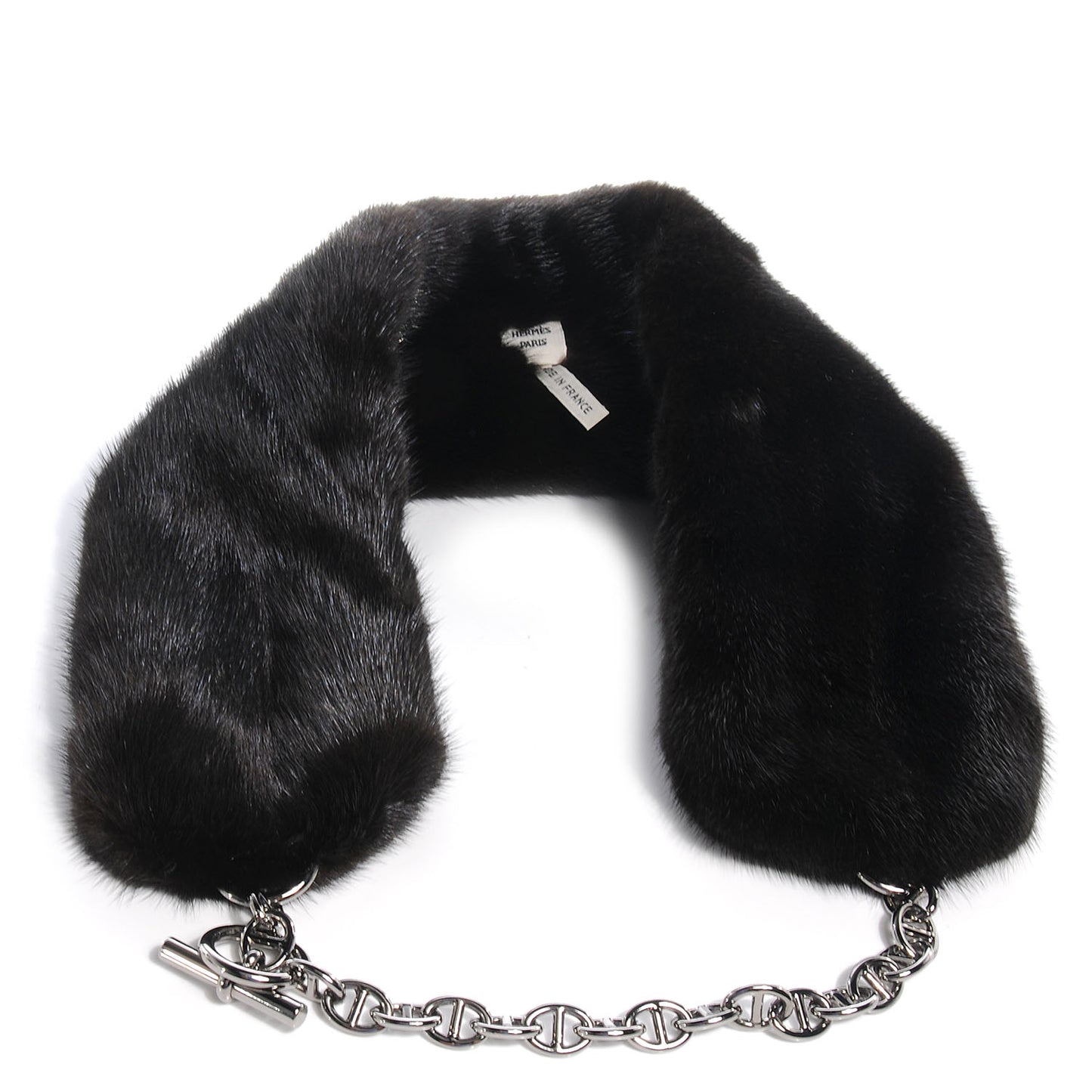 Mink Chaine D'Ancre Collar Scarf Black