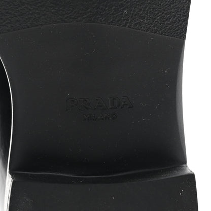 Prada Spazzolato Metal Triangle Logo 50mm Loafers 38 Black 9 of 9