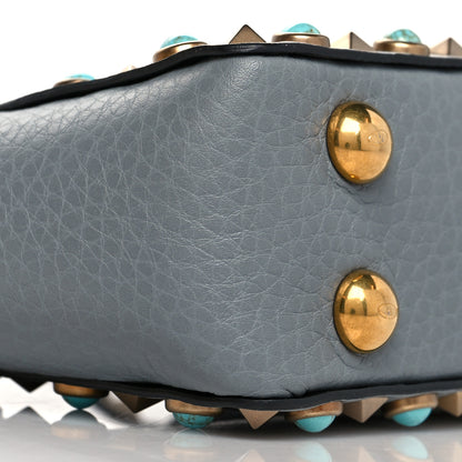 Valentino Garavani Grained Calfskin Micro Rockstud Rolling Tote Giada 8 of 9