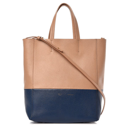 Celine Grained Calfskin Small Vertical Bi-Cabas Nude Deepsea 1 of 12
