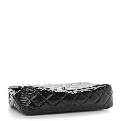 Chanel Crinkled Patent Quilted Jumbo Single Flap Black 4 of 9