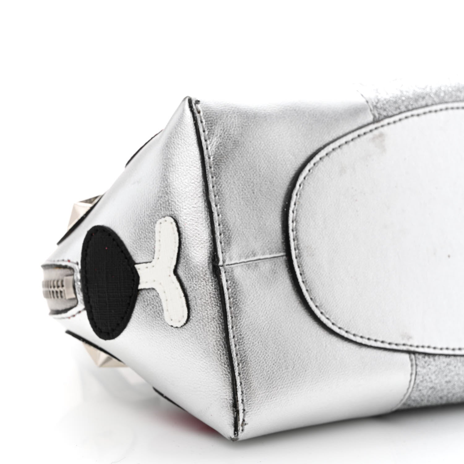 Gucci Metallic Calfskin Glitter Childrens Rabbit Top Handle Bag Silver 9 of 14