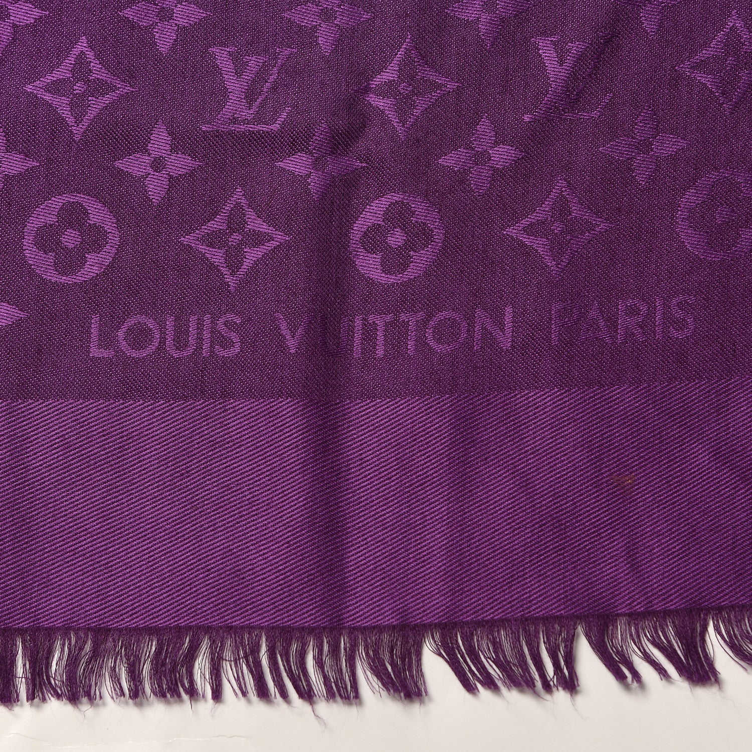 Louis Vuitton Wool Silk Monogram Shawl Cassis 3 of 5