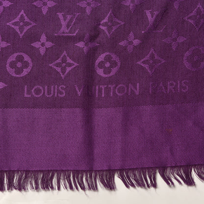 Louis Vuitton Wool Silk Monogram Shawl Cassis 3 of 5