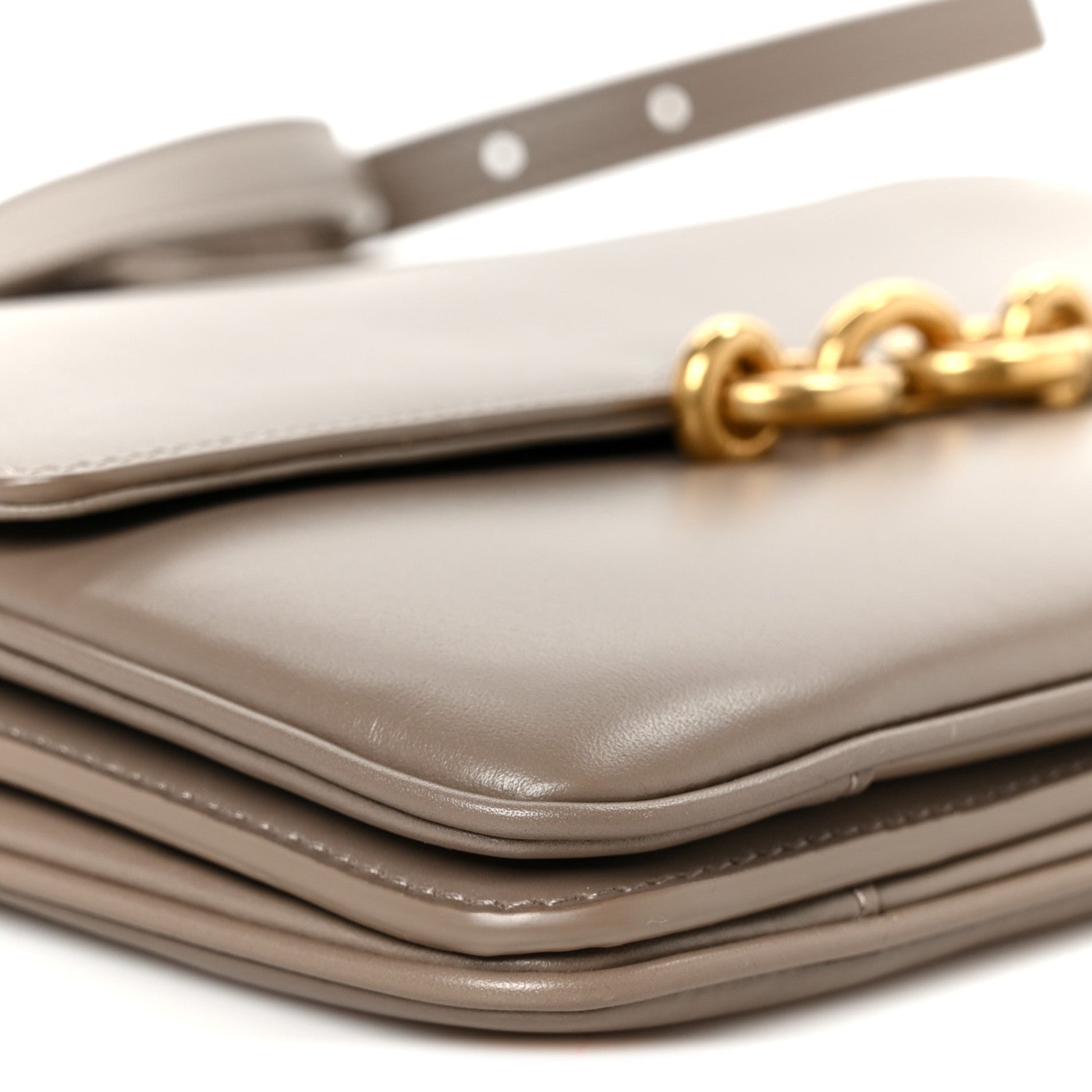 Saint Laurent Smooth Calfskin Le Maillon Satchel Greyish Brown 9 of 10