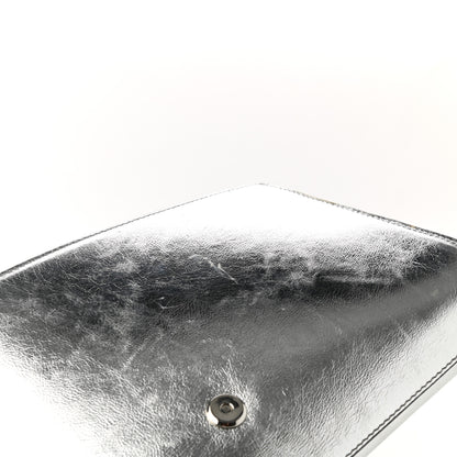 Saint Laurent Metallic Calfskin Monogram Large Belle De Jour Clutch Silver 9 of 10
