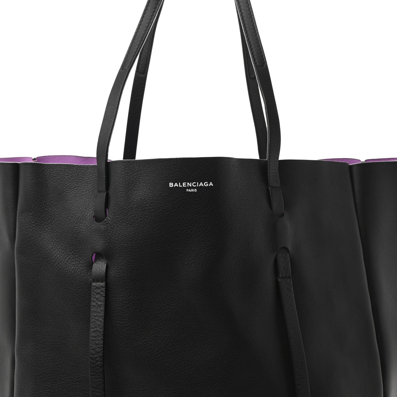 Balenciaga Veau Baltimore Double Sided Medium Everyday Tote Black Purple 10 of 13