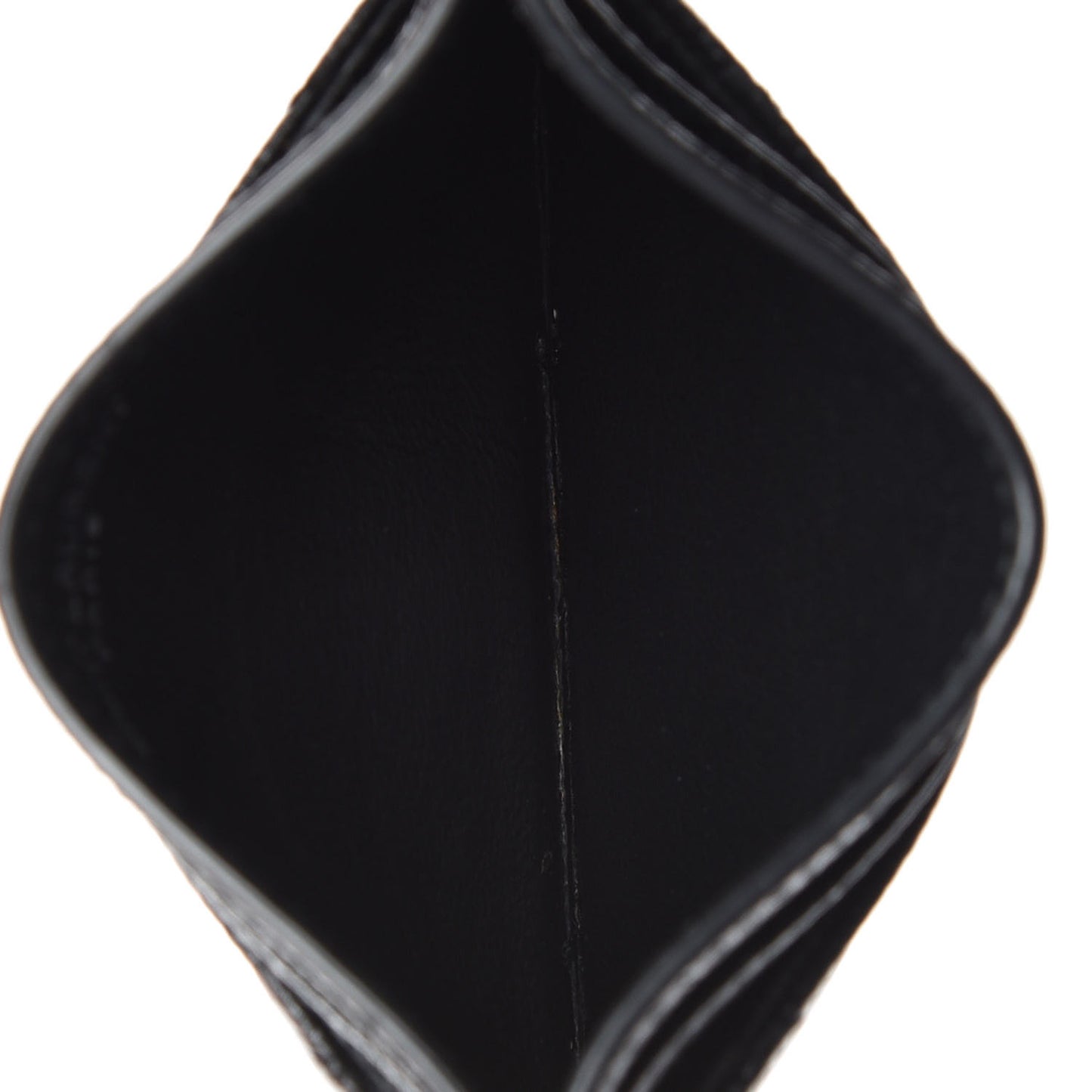 Grain De Poudre Matelasse Chevron Monogram Credit Card Case Black