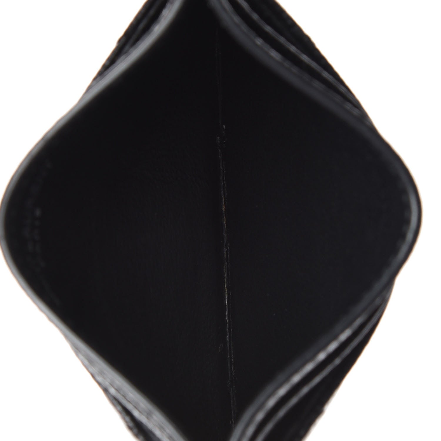 Saint Laurent Grain De Poudre Matelasse Chevron Monogram Credit Card Case Black 5 of 8