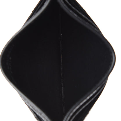 Saint Laurent Grain De Poudre Matelasse Chevron Monogram Credit Card Case Black 5 of 8
