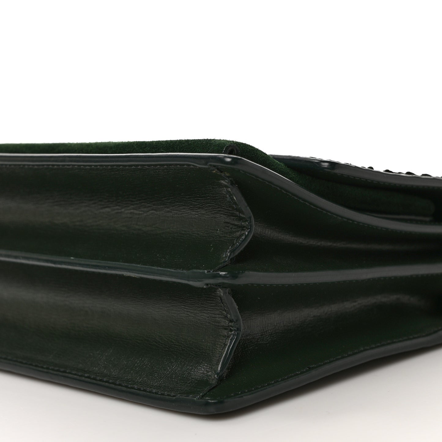 Calfskin Snakeskin Suede Medium Monogram Sunset Vert Fonce