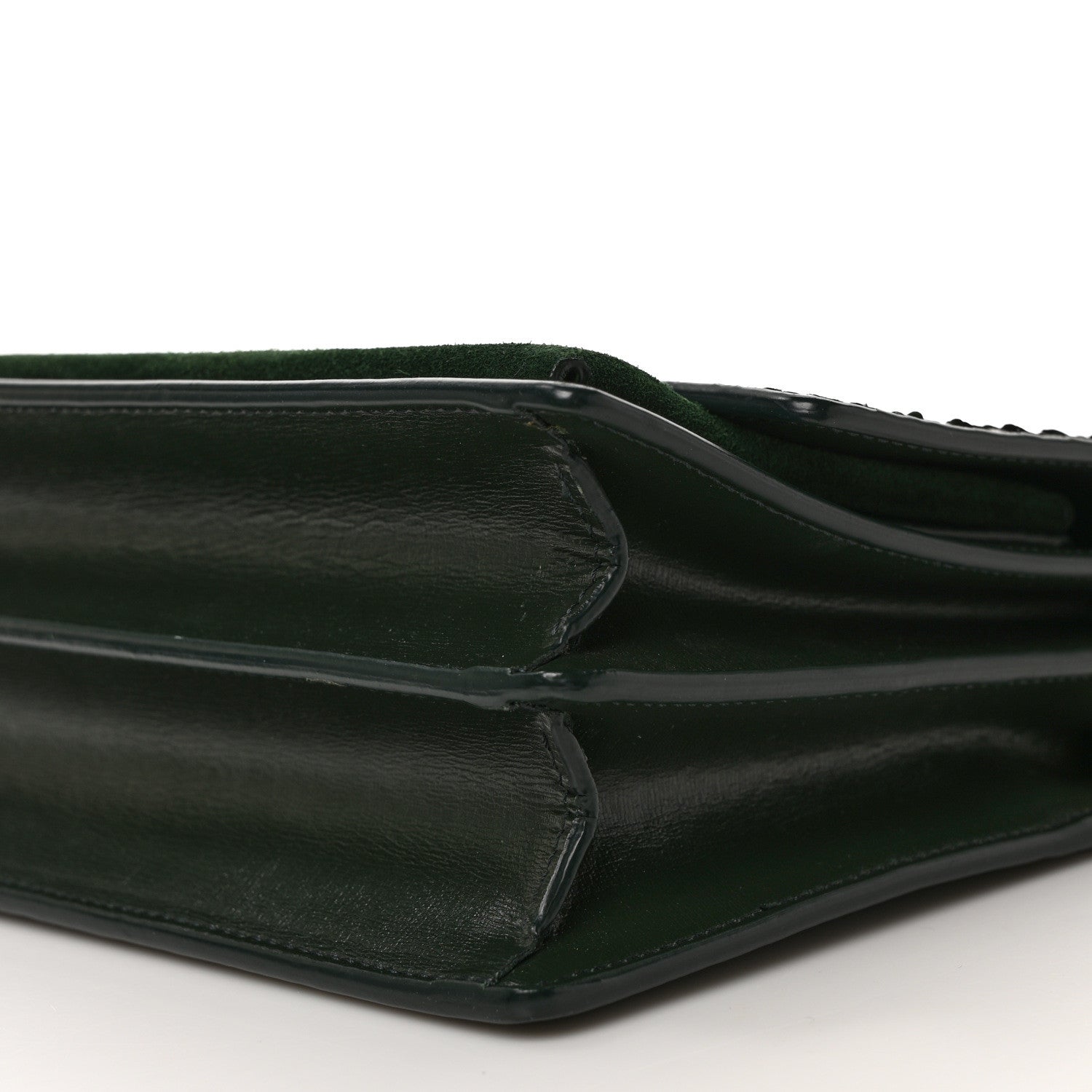 Saint Laurent Calfskin Snakeskin Suede Medium Monogram Sunset Vert Fonce 7 of 7