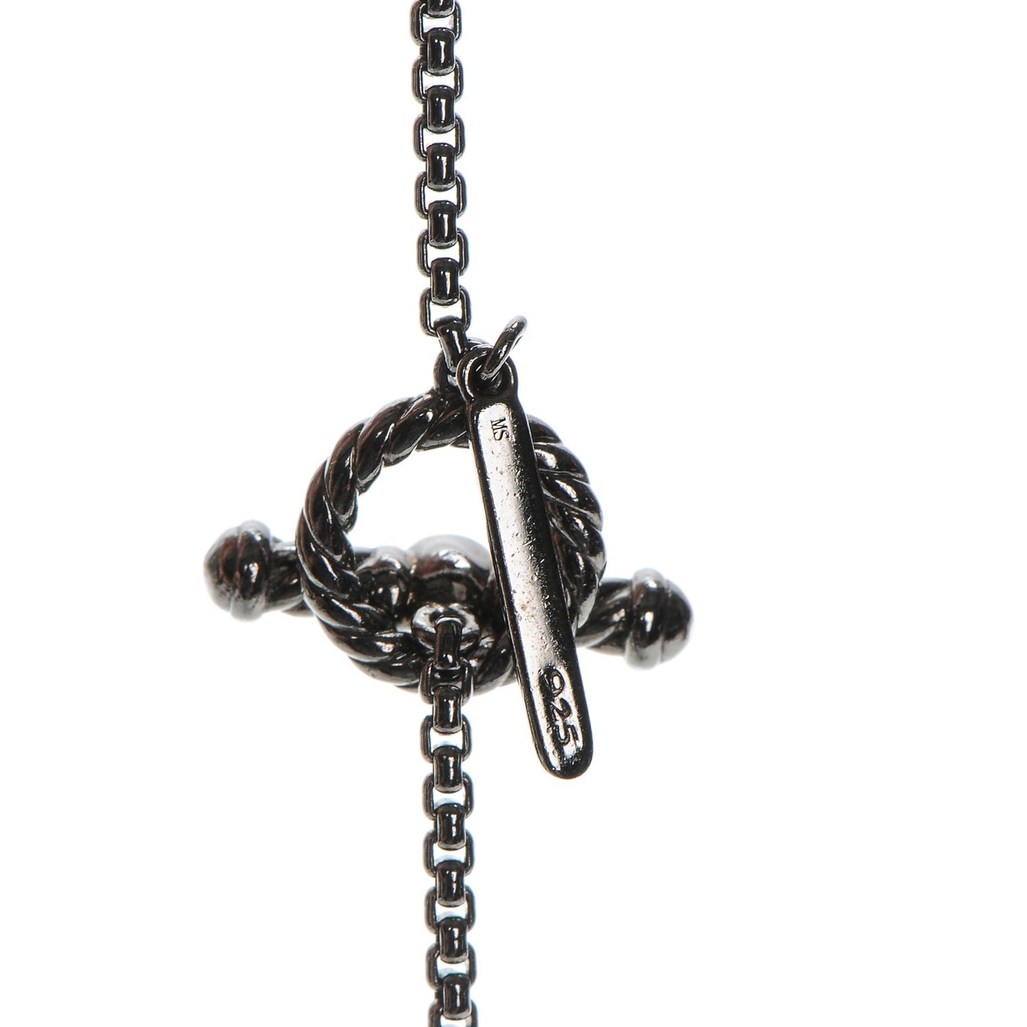 Sterling Silver Black Onyx Hematite Elements Chain Necklace