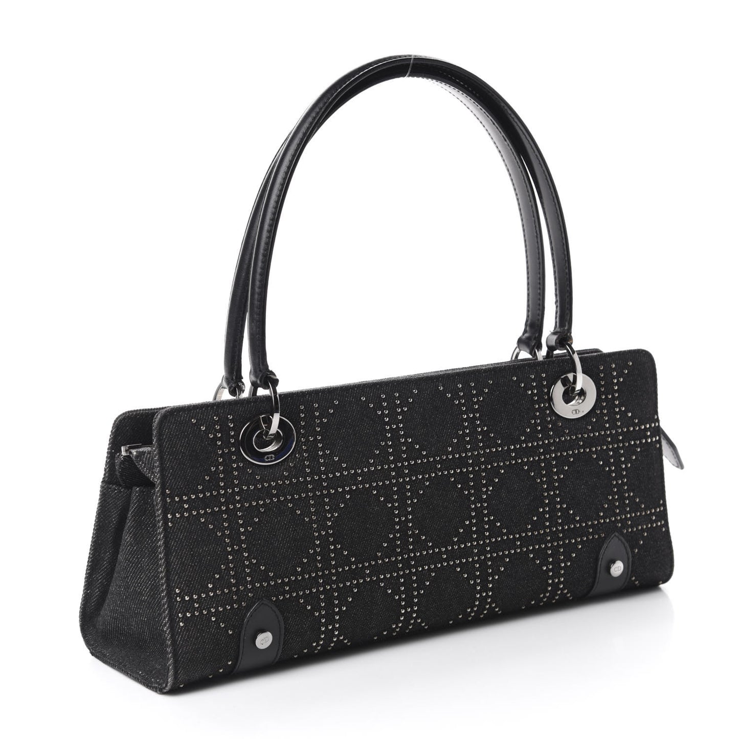 Denim Cannage Studded East West Lady Dior Black