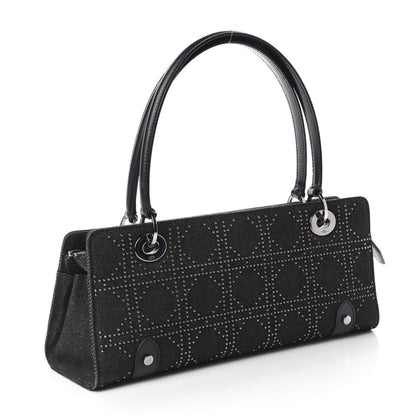 Christian Dior Denim Cannage Studded East West Lady Dior Black 3 of 10