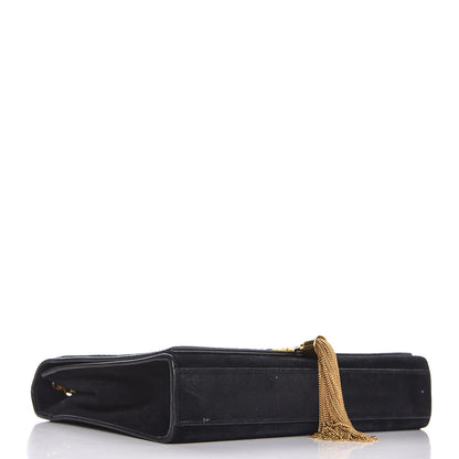 Saint Laurent Suede Medium Classic Monogram Kate Tassel Satchel Black 4 of 9