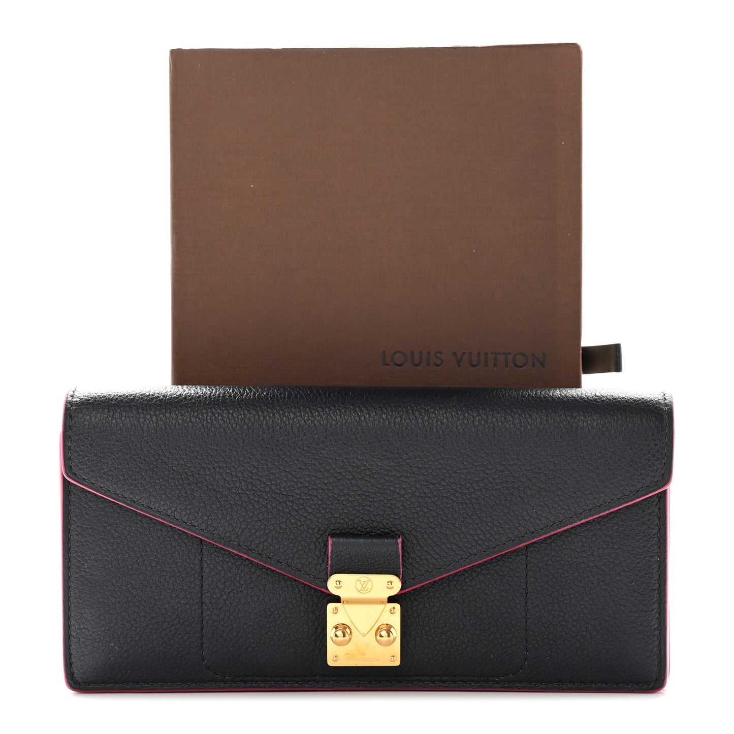 Veau Cachemire Dauphine Wallet Cobalt Fuchsia