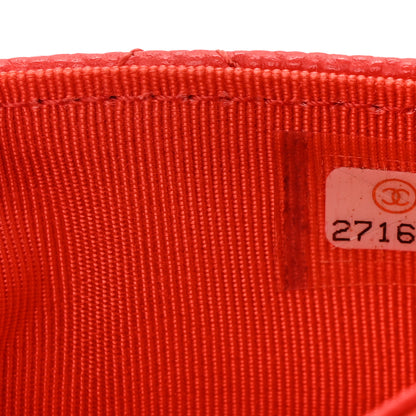 Chanel Caviar Quilted Flap Card Holder Wallet Red 8 of 9