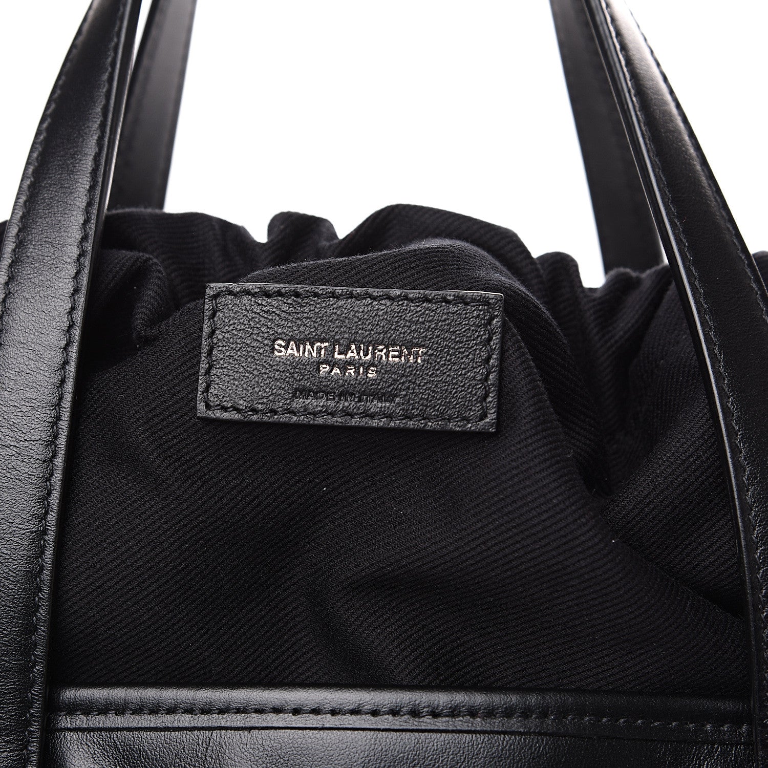 Saint Laurent Calfskin Embossed Monogram Large Teddy Shopping Bag Black 5 of 9