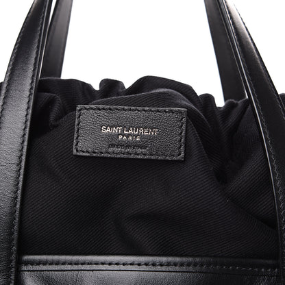 Saint Laurent Calfskin Embossed Monogram Large Teddy Shopping Bag Black 5 of 9