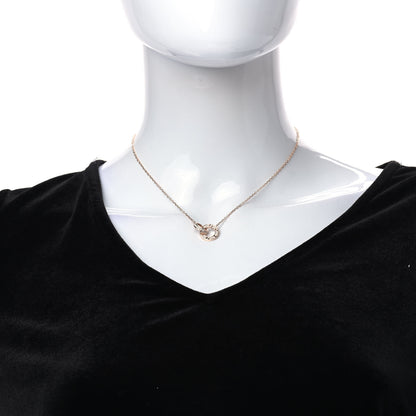 Cartier 18K Pink Gold Diamond Interlocking LOVE Paved Necklace 2 of 6