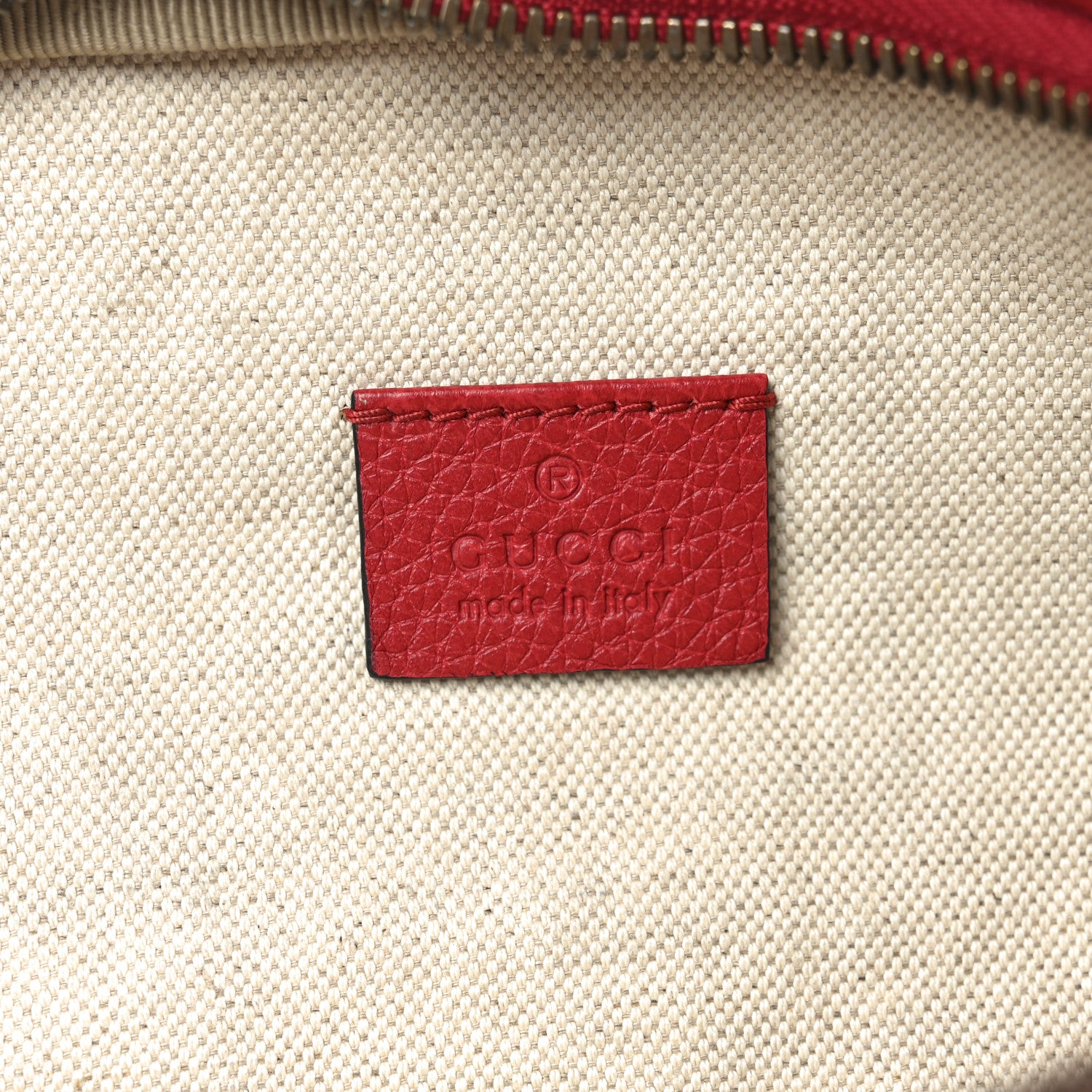 Gucci Grained Calfskin Logo Belt Bag Hibiscus Red 6 of 10