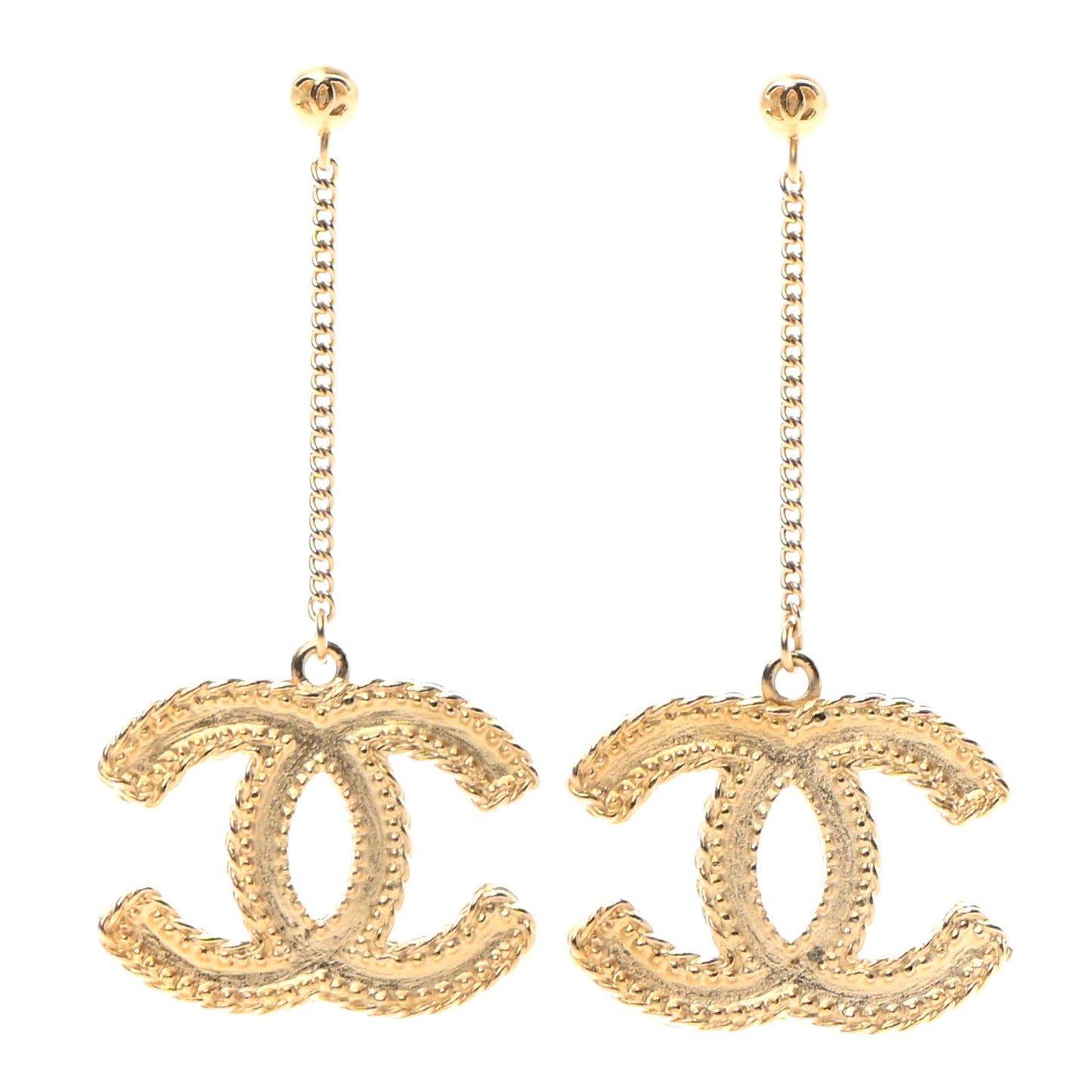 CC Drop Earrings Matte Gold