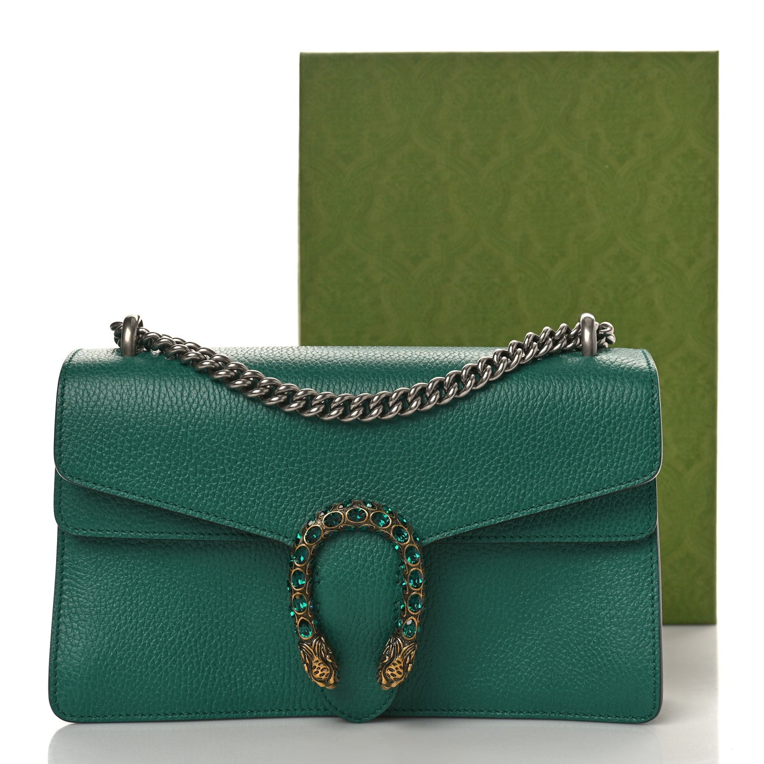 Gucci Pebbled Calfskin Small Dionysus Shoulder Bag Emerald 10 of 10